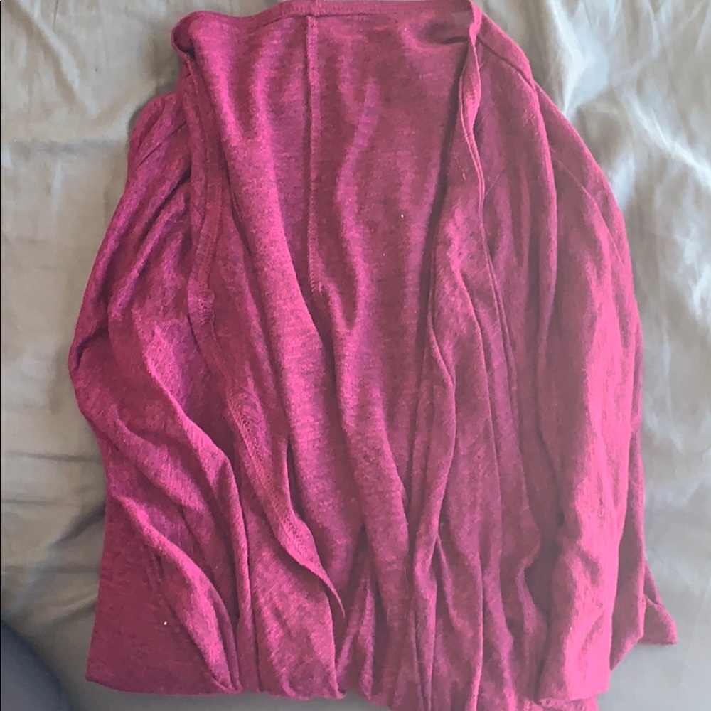 Purple short sleeve cardigan